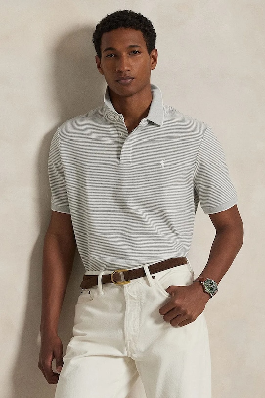 Bavlnené polo tričko Polo Ralph Lauren jednofarebný biela 710963495