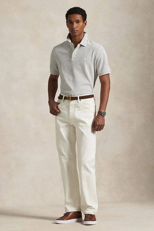 Oblečenie Bavlnené polo tričko Polo Ralph Lauren 710963495 biela