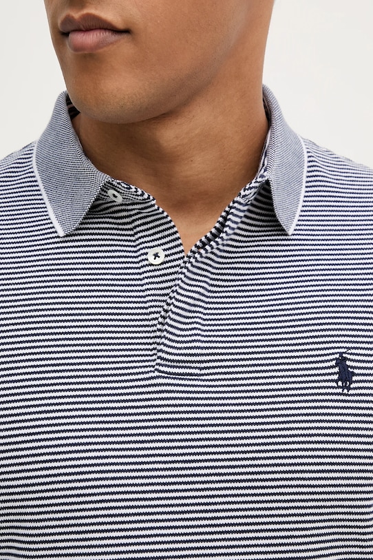 Βαμβακερό μπλουζάκι πόλο Polo Ralph Lauren 710963495 σκούρο μπλε