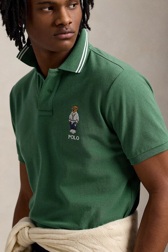 Bavlnené polo tričko Polo Ralph Lauren zelená 710963817