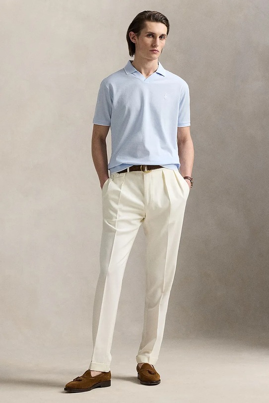 Ρούχα Βαμβακερό μπλουζάκι πόλο Polo Ralph Lauren 710964535 μπλε