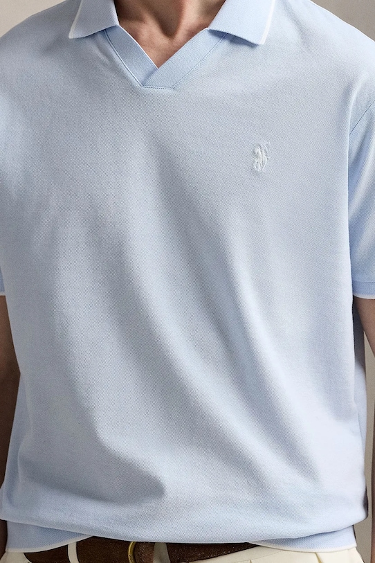 Βαμβακερό μπλουζάκι πόλο Polo Ralph Lauren μπλε 710964535