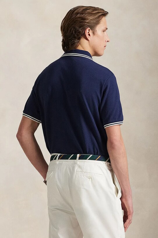 Хлопковое поло Polo Ralph Lauren 710964976 тёмно-синий SS25