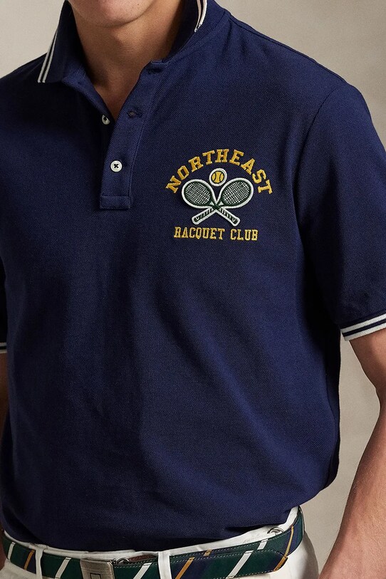 Oblečení Bavlněné polo tričko Polo Ralph Lauren 710964976 námořnická modř