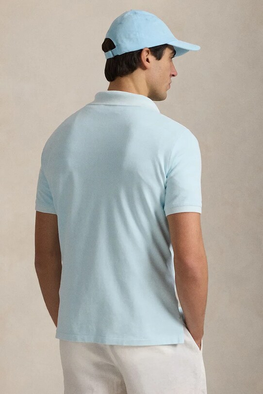 Βαμβακερό μπλουζάκι πόλο Polo Ralph Lauren 710969626 μπλε SS25