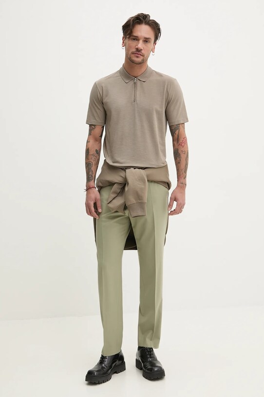 Polo tričko HUGO Dekok233 50543368 béžová NC25