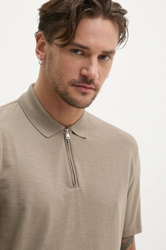 Polo tričko HUGO Dekok233 béžová 50543368