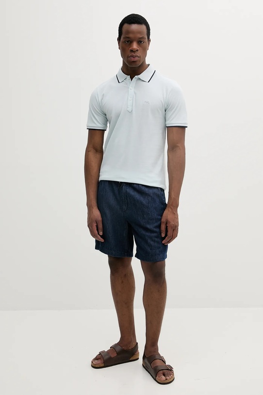 Lindbergh polo bawełniane 30.404010.BLUE.AIR niebieski SS25