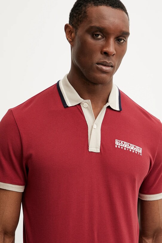 Napapijri polo de bumbac E-Murlo burgundia NP0A4ILYR1E1