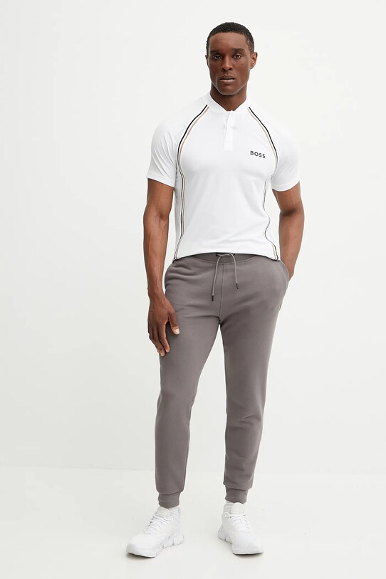 BOSS Green tricou polo 50538122 alb SS25