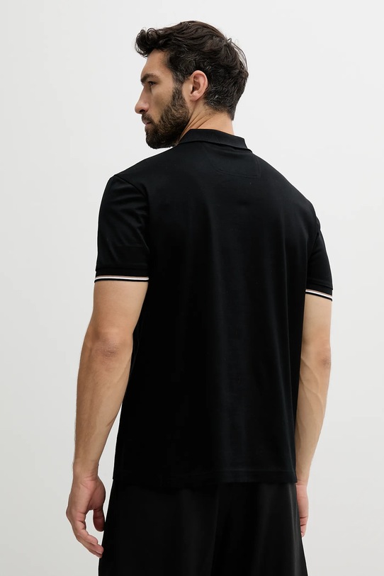 BOSS Green polo de bumbac 50538177 negru SS25