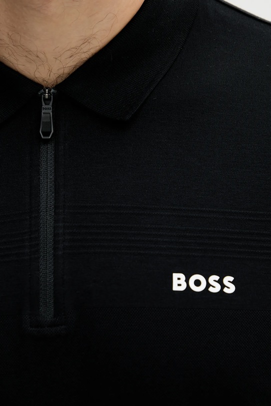 BOSS Green polo de bumbac negru 50538177