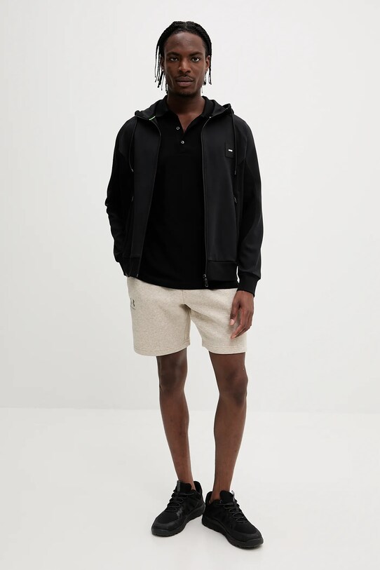 BOSS Green polo de bumbac 50545707 negru SS25