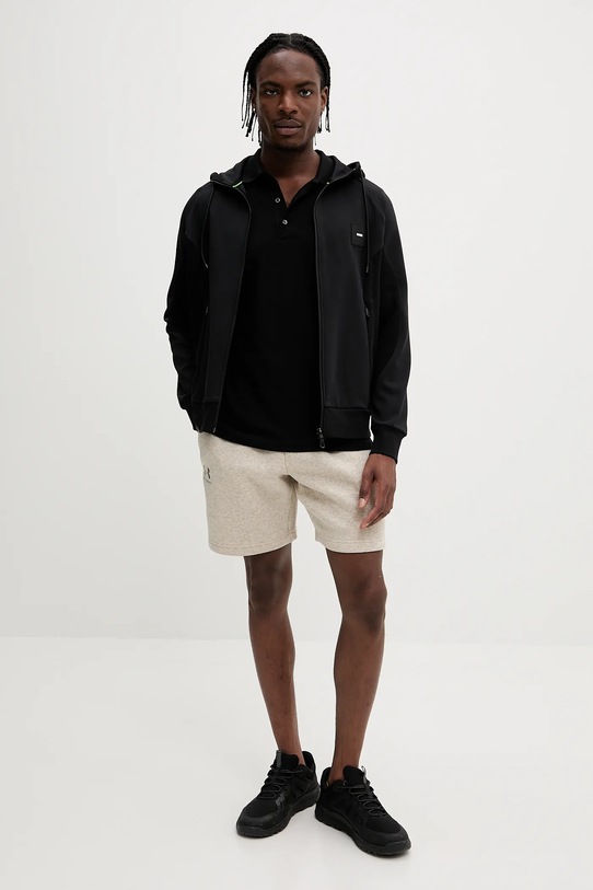 Бавовняне поло BOSS Green 50545707 чорний SS25