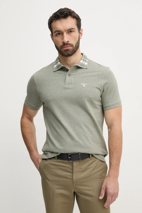 Barbour polo bawełniane Trematon Tailored Fit Polo Shirt bawełna zielony MML1452