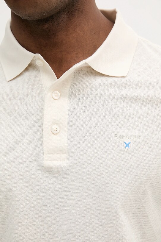 Bavlněné polo tričko Barbour Sutton Tailored Fit Polo Shirt MML1459 béžová
