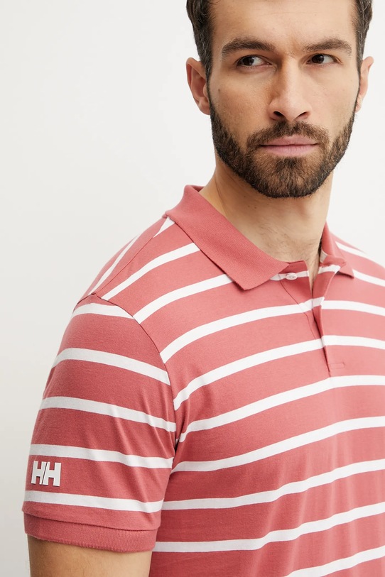 Хлопковое поло Helly Hansen NEWPORT POLO розовый 34412