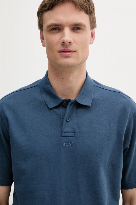 Îmbrăcăminte BOSS Orange polo de bumbac 50519740 bleumarin