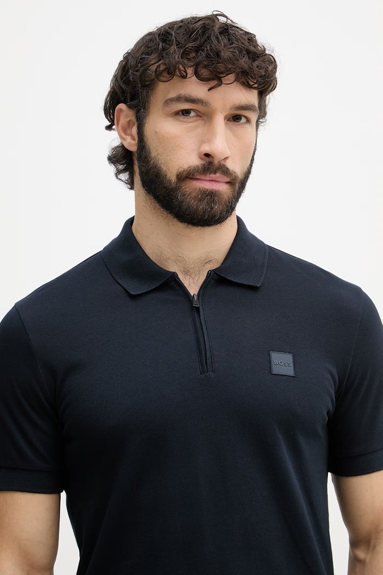 BOSS Orange polo męskie z bawełną granatowy 50537507