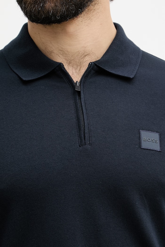 BOSS Orange polo męskie z bawełną 50537507 granatowy