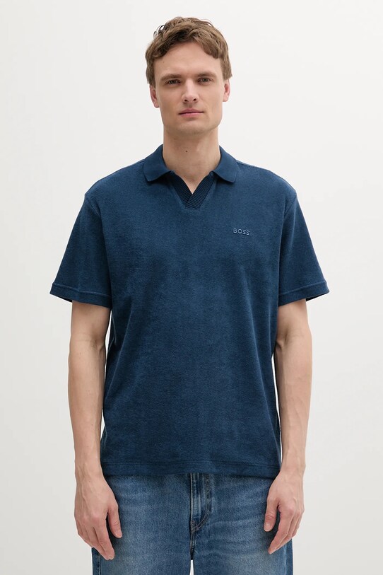 BOSS Orange polo bawełniane bawełna granatowy 50539869
