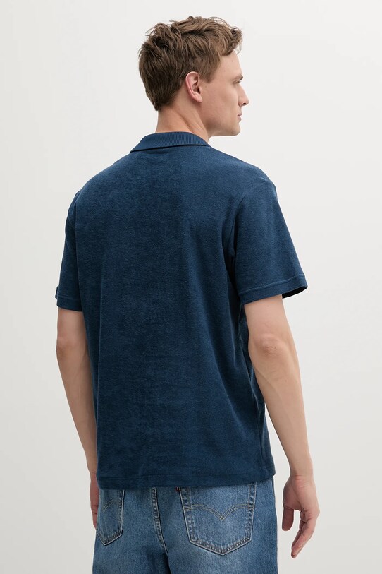 BOSS Orange polo bawełniane 50539869 granatowy SS25