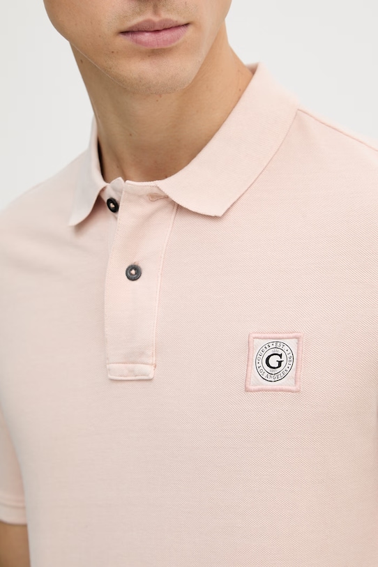 Guess polo bawełniane M2YP24.KC9T1 różowy