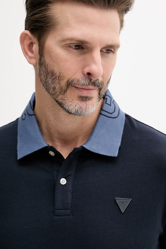 Ρούχα Πόλο Guess NOLAN M5GP66.J1314 σκούρο μπλε