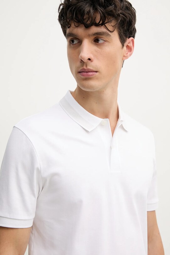 BOSS polo de bumbac alb 50531791