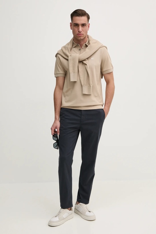 BOSS polo de bumbac 50533355 bej SS25