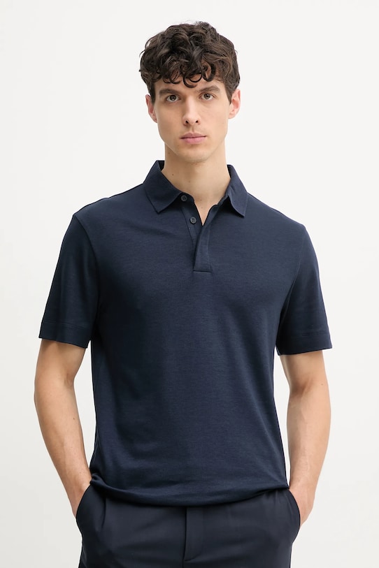 Polo tričko BOSS hladký námořnická modř 50536667