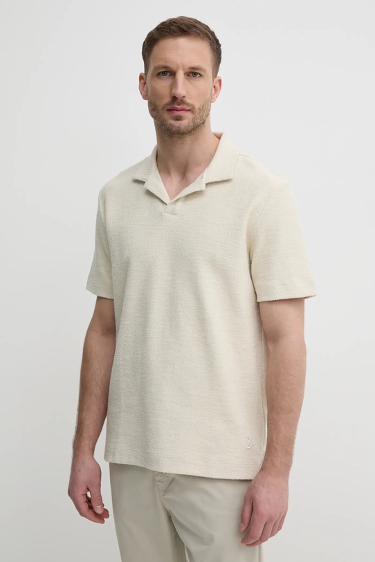 Bavlnené polo tričko BOSS relaxed béžová 50536748