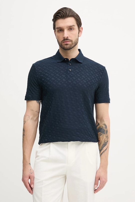 BOSS polo de bumbac regular bleumarin 50537132