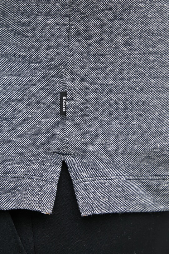 Льняне поло BOSS 50537501 сірий