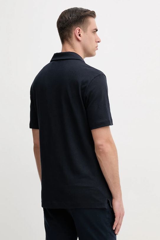 Odzież BOSS polo z domieszką lnu 50537502 granatowy