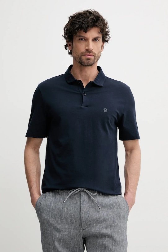 BOSS polo de bumbac regular bleumarin 50539814