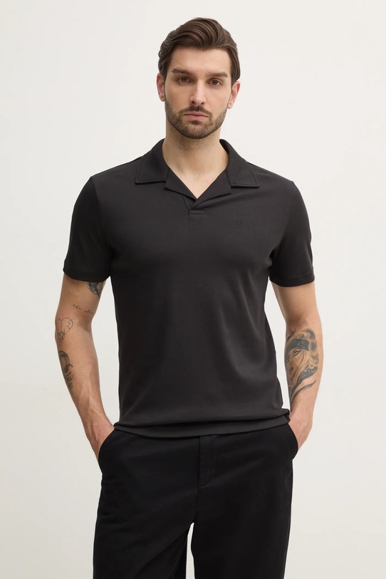 Calvin Klein polo bawełniane czarny K10K114133