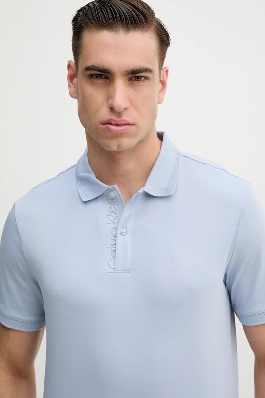 Calvin Klein polo in cotone semplice blu K10K114135