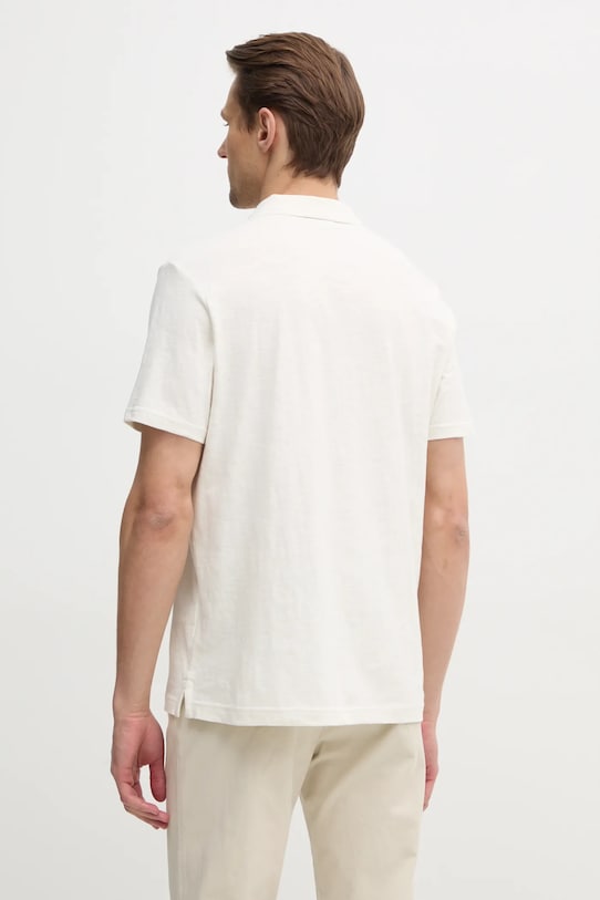 Odzież Calvin Klein polo z domieszką lnu K10K114136 beżowy