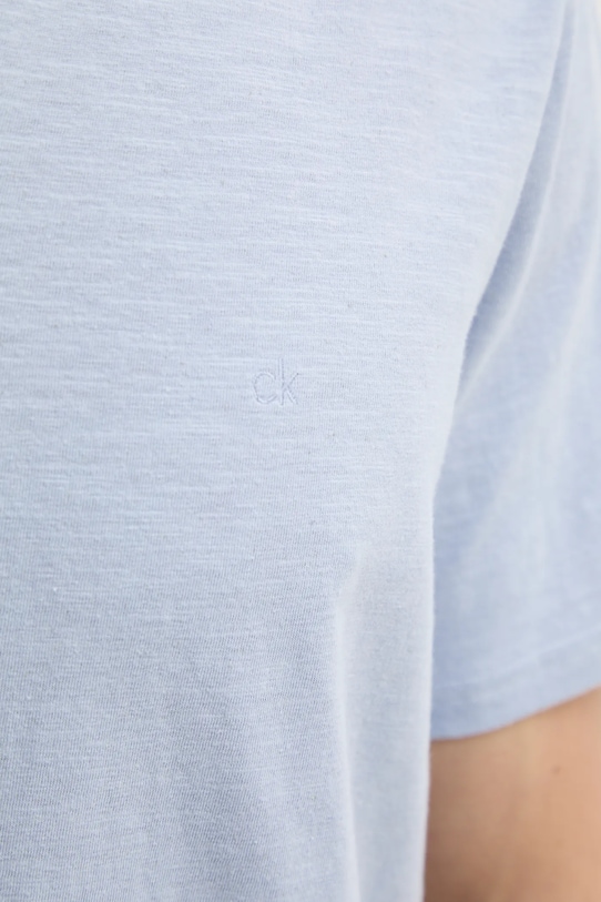 Поло с примесью льна Calvin Klein K10K114136 голубой