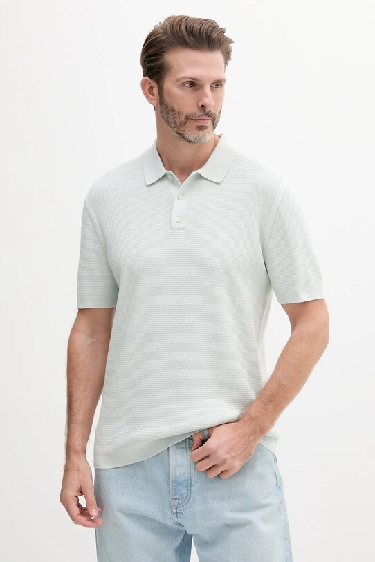 Polo tričko Calvin Klein hladký zelená K10K114465
