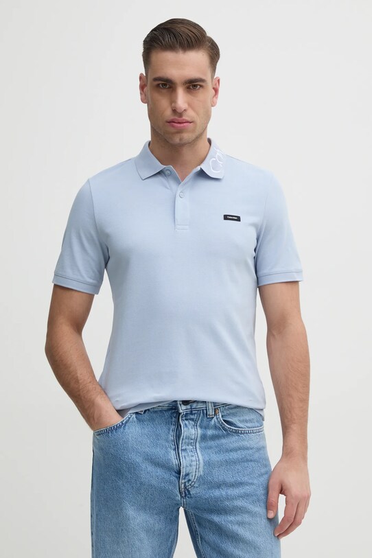 Поло Calvin Klein з еластаном блакитний K10K114474