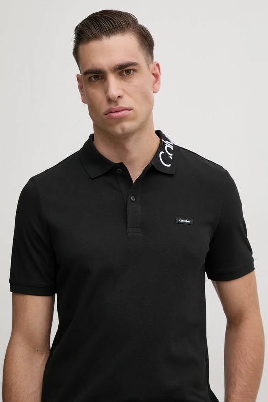 Polo majica Calvin Klein crna K10K114474