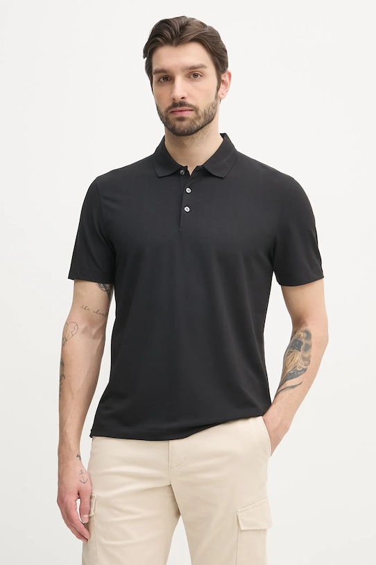 Calvin Klein polo z elastanem czarny LV04LB220G