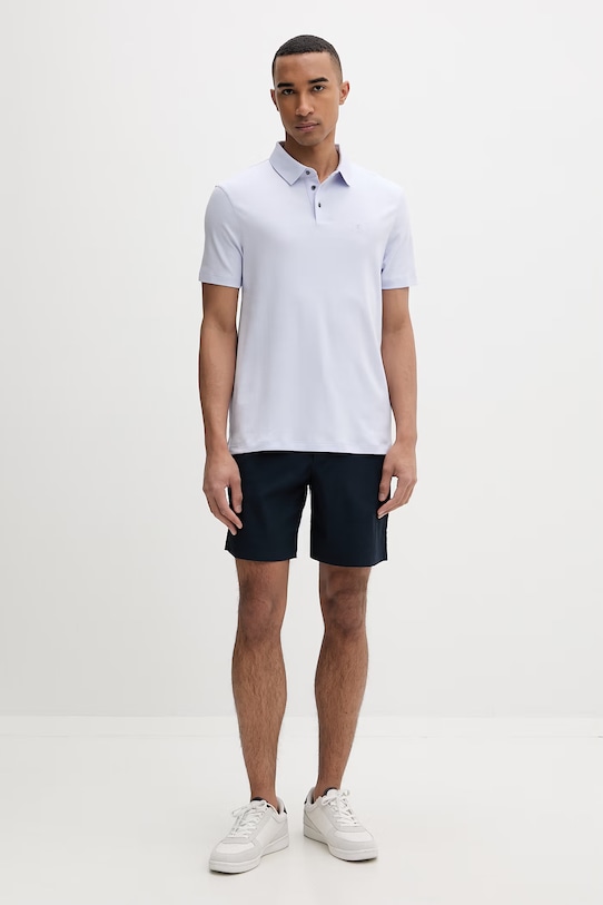 Calvin Klein polo męskie bawełniane LV04LB276G fioletowy SS26