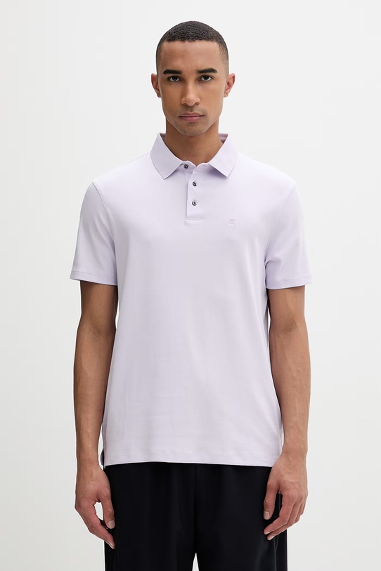 Calvin Klein polo pánské bavlněné fialová LV04LB276G