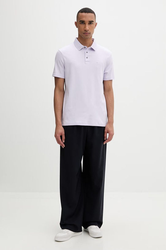 Calvin Klein polo pánské bavlněné LV04LB276G fialová SS26
