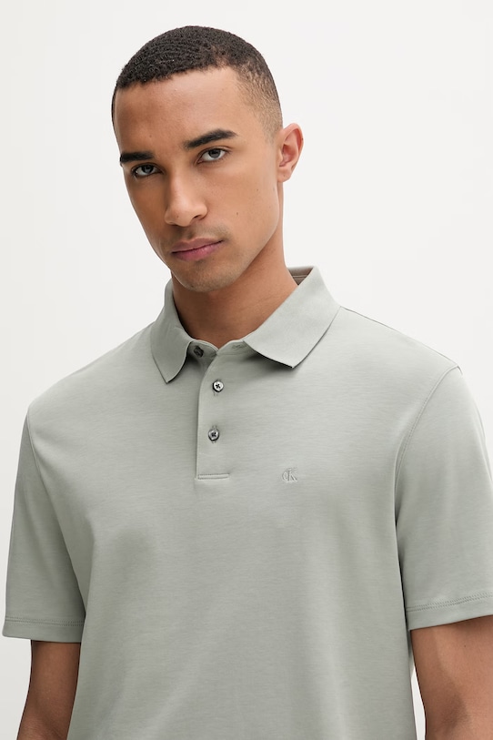 Calvin Klein polo męskie bawełniane zielony LV04LB276G