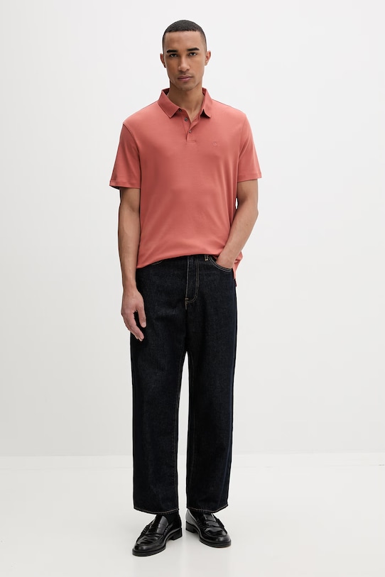 Calvin Klein polo majica moška bombažna LV04LB276G oranžna SS26