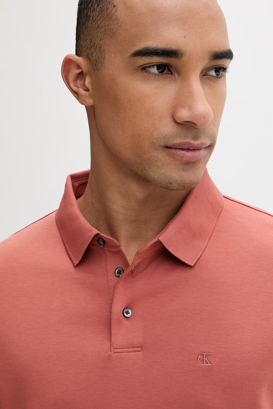 Calvin Klein polo majica moška bombažna oranžna LV04LB276G
